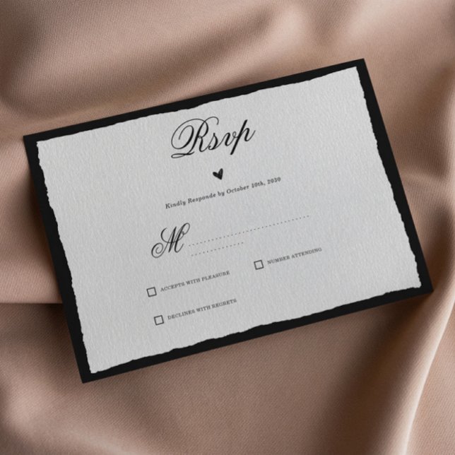 Simple Black and White Minimalist  RSVP Card (Creator Uploaded)