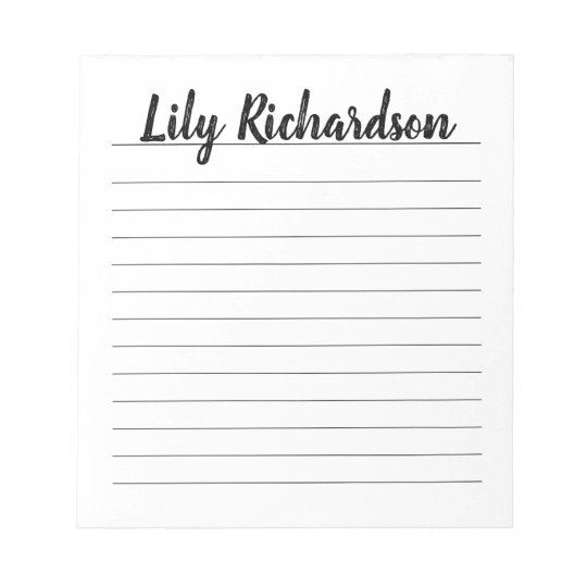 Simple black and white minimalist trendy notepad | Zazzle.com