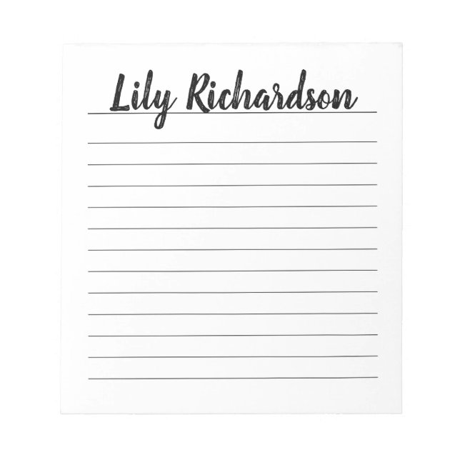 Simple black and white minimalist trendy notepad (Front)