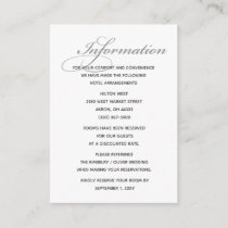Simple Black and White Minimalist Wedding Enclosure Card