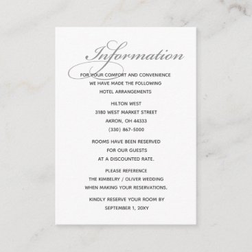 Simple Black and White Minimalist Wedding Enclosure Card