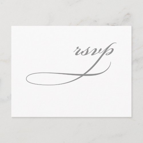 Simple Black and White Minimalist Wedding rsvp Invitation Postcard