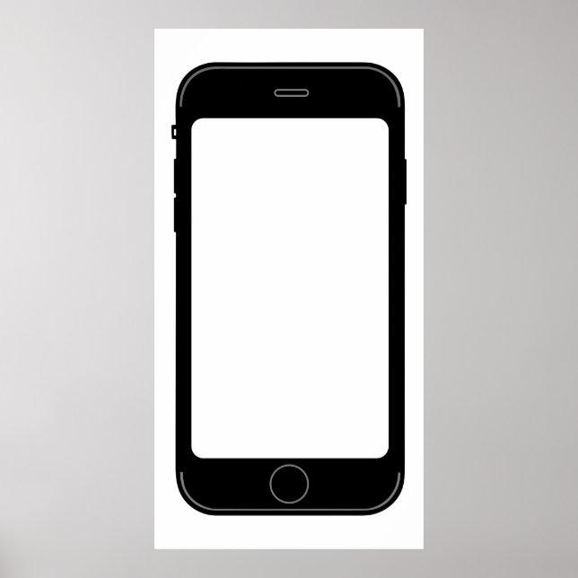Simple Black and White Mobile Phone Template Poster (Front)