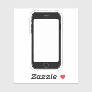Simple Black and White Mobile Phone Template Sticker