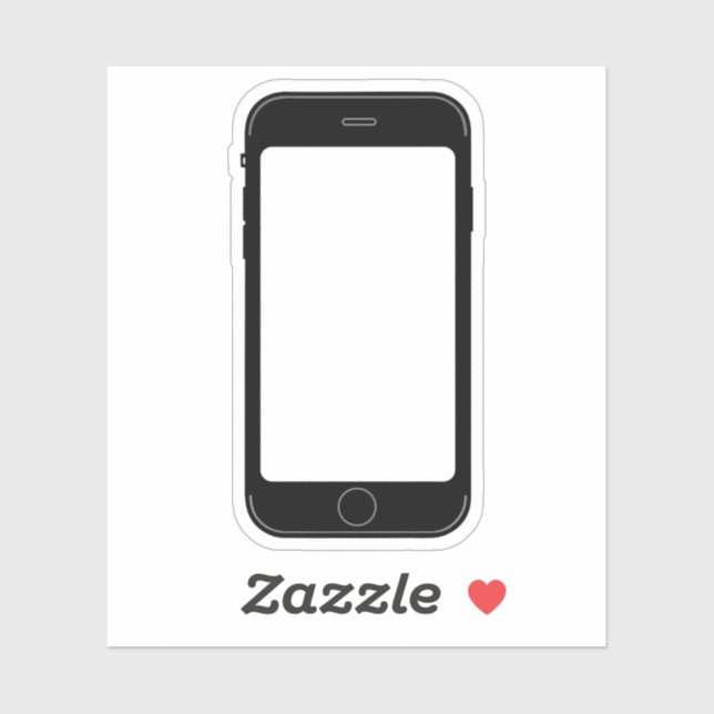 Simple Black and White Mobile Phone Template Sticker (Sheet)