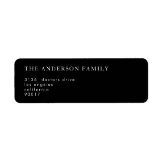 Simple Black and White Modern Calligraphy Return Label