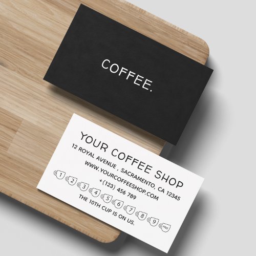 Simple Black And White Modern Coffee House Business Card