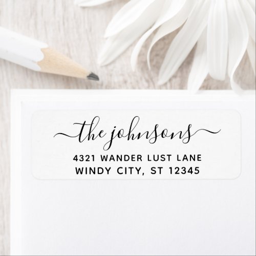 Simple Black and White Modern Font Label
