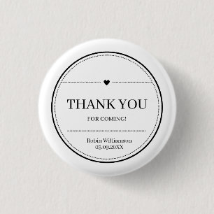 Simple Black and White Modern Minimal Thank You Button