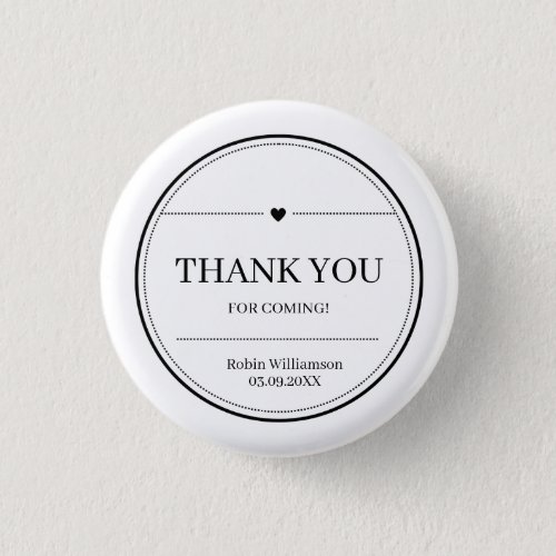 Simple Black and White Modern Minimal Thank You Button