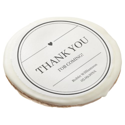 Simple Black and White Modern Minimal Thank You Sugar Cookie