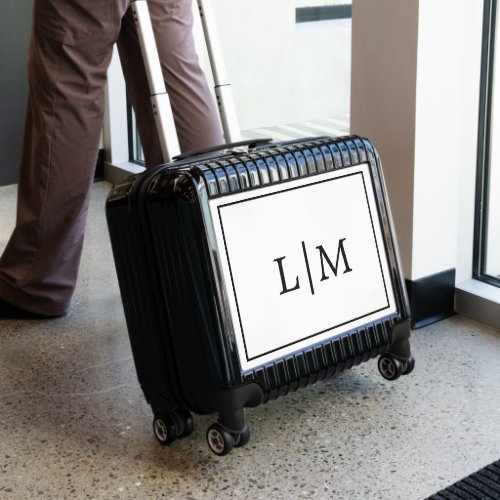 Simple Black and White Modern Monogram Luggage