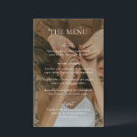 Simple Black and White Modern Photo Wedding Menu<br><div class="desc">Modern wedding menu featuring a simple yet elegant design.</div>
