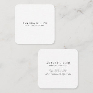 Simple Black and White Modern Square Business Card