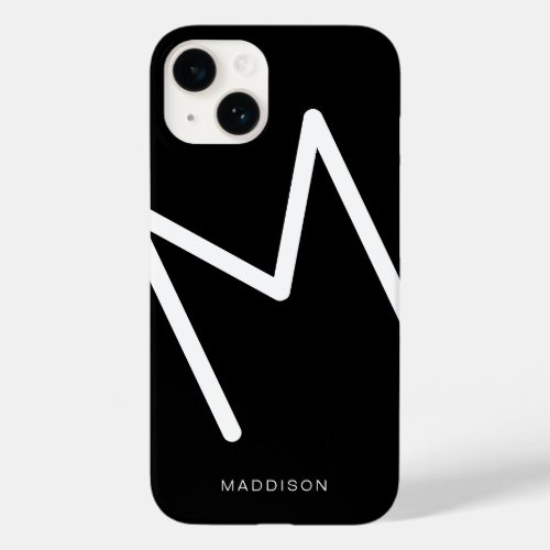 Simple Black and White Monogram Bold Thin Font Case_Mate iPhone 14 Case