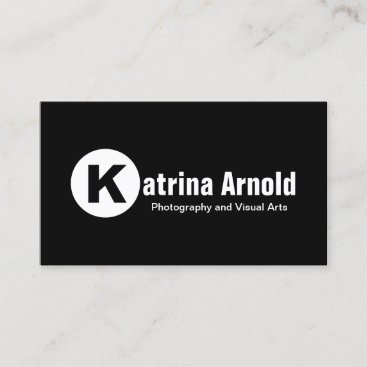Simple Black and White Monogram Business Card