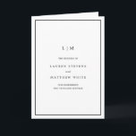 Simple Black and White Monogram Elegant Wedding Program<br><div class="desc">Simple folded wedding program featuring a modern yet elegant design. The cover has your two initial monogram along with your wedding details. The inside has your wedding party on the left side and your order of ceremony on the right side. The backside has your personal thank you message. All design...</div>