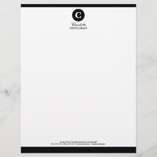 Simple Black and White Monogram Letterhead