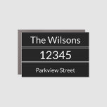 Simple Black and White Name Address Mailbox Magnet