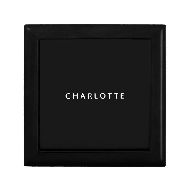 Simple Black and White Name Gift Box (Front)