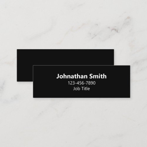 Simple Black and White Name Job Title Phone Number Mini Business Card