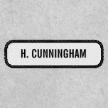 Simple Black and White Name Patch<br><div class="desc">Simple black bold name text on white color background,  name badge patch.</div>