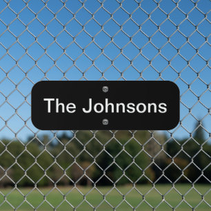 Simple Black and White Name Plate  Metal Sign