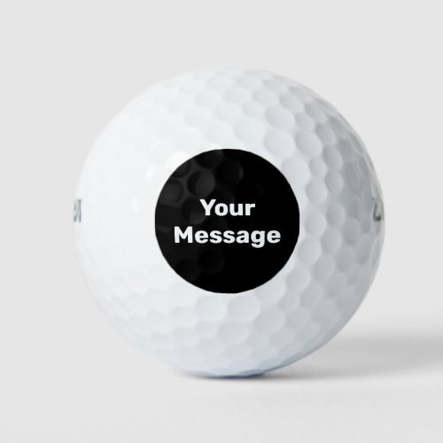 Simple Black and White Name Text Template Golf Balls