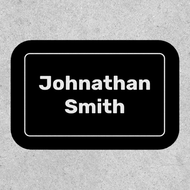 Simple Black and White Name Text Template Patch (Front)