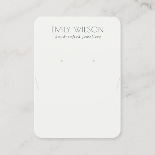 Simple Black and White Necklace Earring Display Business Card
