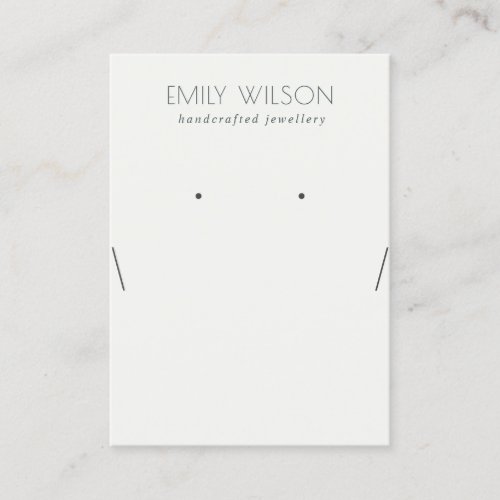 Simple Black and White Necklace Earring Display Business Card