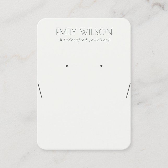 Simple Black and White Necklace Earring Display Business Card (Front)
