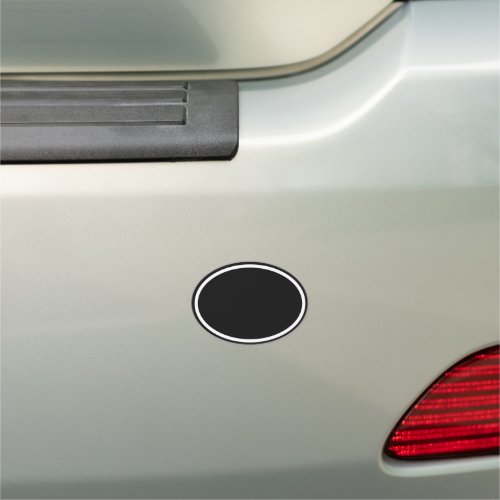 Simple Black and White Oval Border Car Magnet