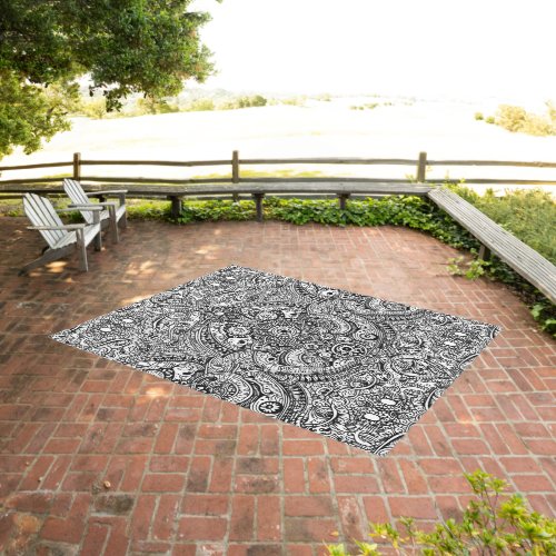 Simple Black and White pattern  Outdoor Rug