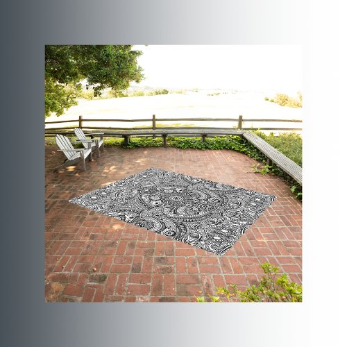 Simple Black and White pattern  Outdoor Rug