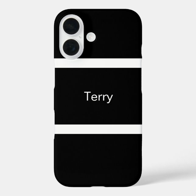 Simple Black And White Personalized Case-Mate iPhone Case (Back)