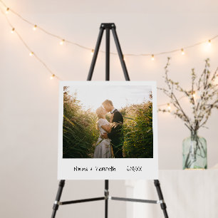 Simple Black and White Photo Modern Wedding Sign