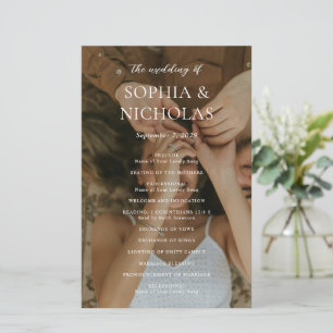 Simple Black and White Photo Wedding Program