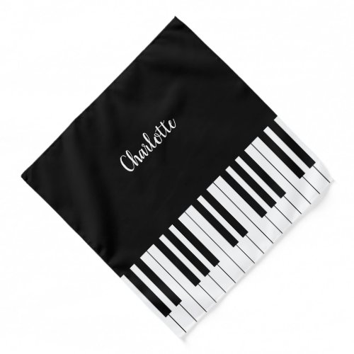 Simple Black and White Piano Keyboard Bandana