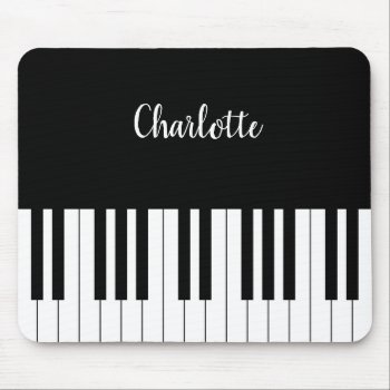 Simple Black And White Piano Keyboard Mouse Pad by AZ_DESIGN at Zazzle