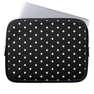Simple Black and White Polka Dot Basic Pattern Laptop Sleeve