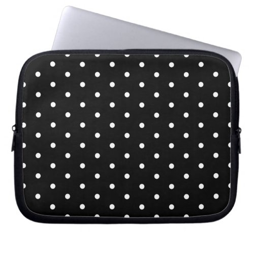 Simple Black and White Polka Dot Basic Pattern Laptop Sleeve