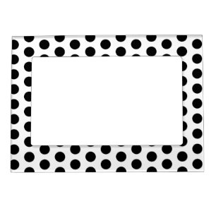 Simple Black and White Polka Dot Basic Pattern Magnetic Photo Frame
