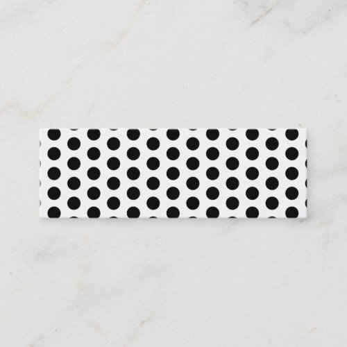 Simple Black and White Polka Dot Basic Pattern Mini Business Card