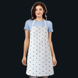 Simple Black and White Polka Dot Pattern Baker Apron<br><div class="desc">Modern apron with a simple design featuring a cute polka dot pattern with black polka dots over a white background.  This girly apron makes a great gift for a wife or mom who is a crafter,  artist,  baker,  chef or likes to cook for her birthday or Mother's Day.</div>