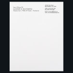 Simple Black and White Professional Lawyer Letterhead<br><div class="desc">Classic business letterhead with a simple design featuring your name and practice on the top left and six lines of text for your contact information on the top right. All text is in a black serif font over a white background. A basic and plain design that still comes across as...</div>