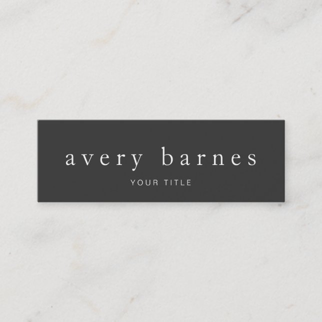 Simple Black and White Professional Minimalistic Mini Business Card (Front)