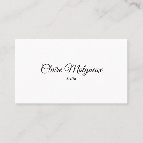 Simple Black and White Professional Script Business Card