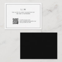 Simple Black and White QR Code Budget Wedding RSVP