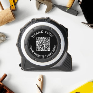 Simple Black And White QR Code Business Website Tape Measure